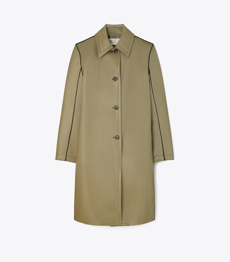 Tory Burch designer mäntel Car Coat aus Nylonjersey in Wolf Gray front