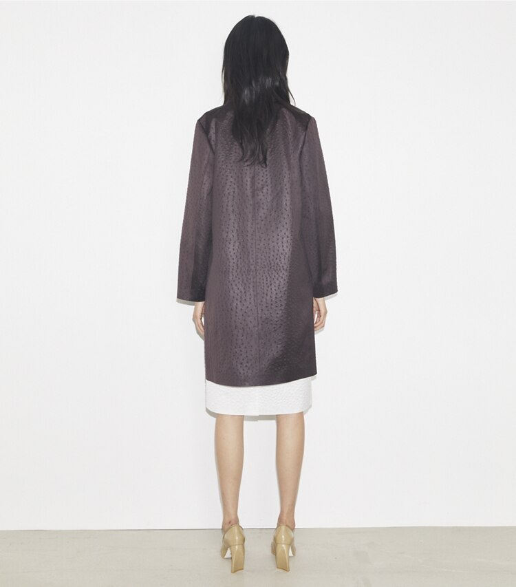 Tory Burch designer mäntel Car Coat aus Viskose in Roasted Eggplant on model back