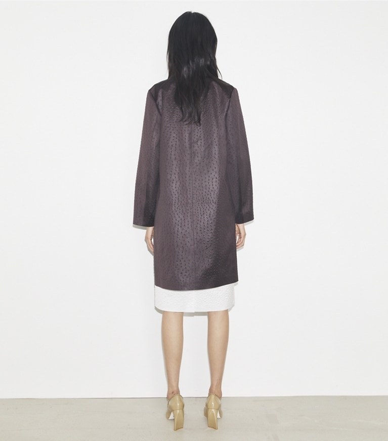 Tory Burch designer mäntel Car Coat aus Viskose in Roasted Eggplant front