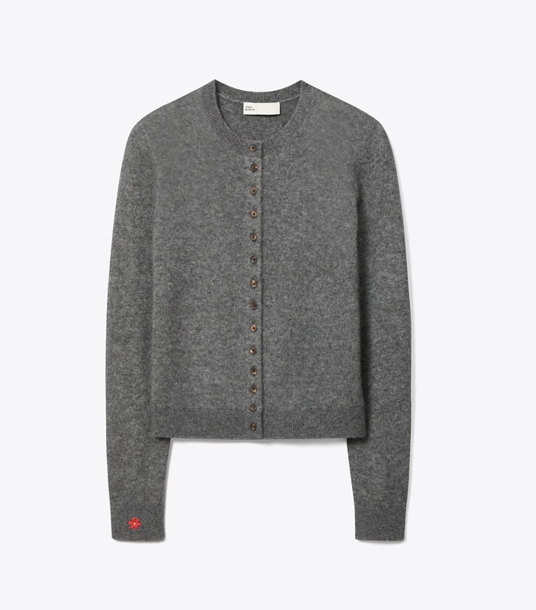 Tory Burch designer strickware Cardigan aus Kaschmir und Seide in Gray front