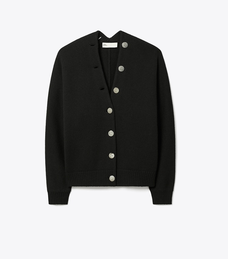 Tory Burch designer strickware Cardigan aus Merinowolle in Black front