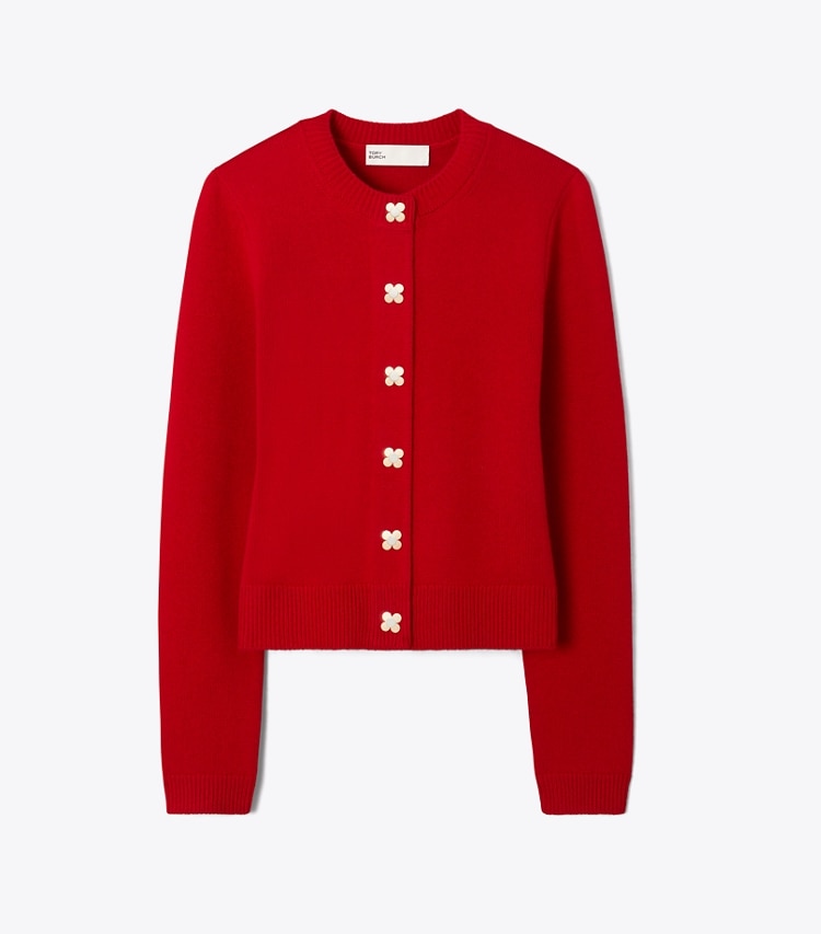Tory Burch designer sweaters Cardigan en cachemire in Red front