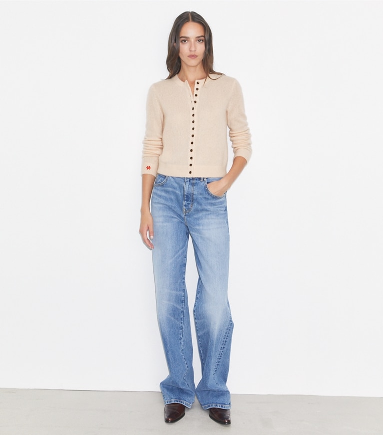 Tory Burch designer maglioni Cardigan in cashmere misto seta in Archroma 108-210 front