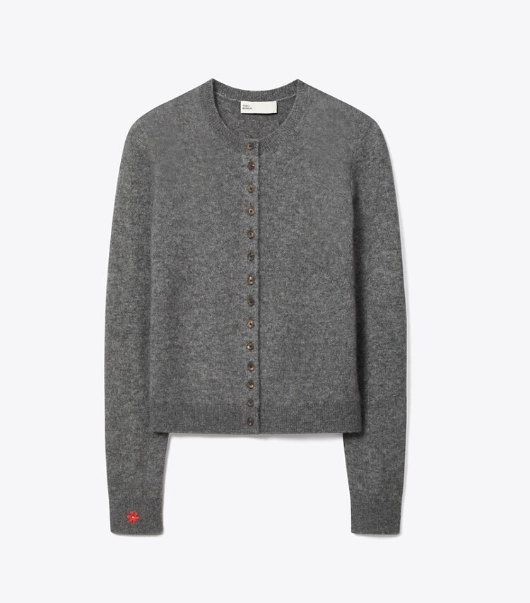 Tory Burch designer maglioni Cardigan in cashmere misto seta in Gray front