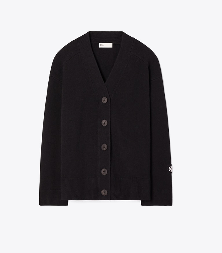Tory Burch designer maglioni Cardigan in lana in BLACK front