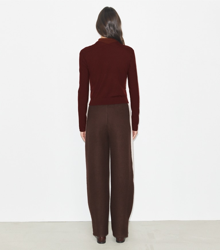 Tory Burch designer maglioni Cardigan in lana in Dark Sangria front