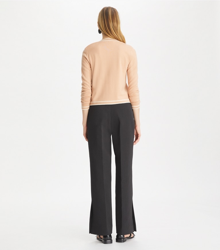Tory Burch designer sweaters Cardigan Kendra in Rose Silk / French Cream front