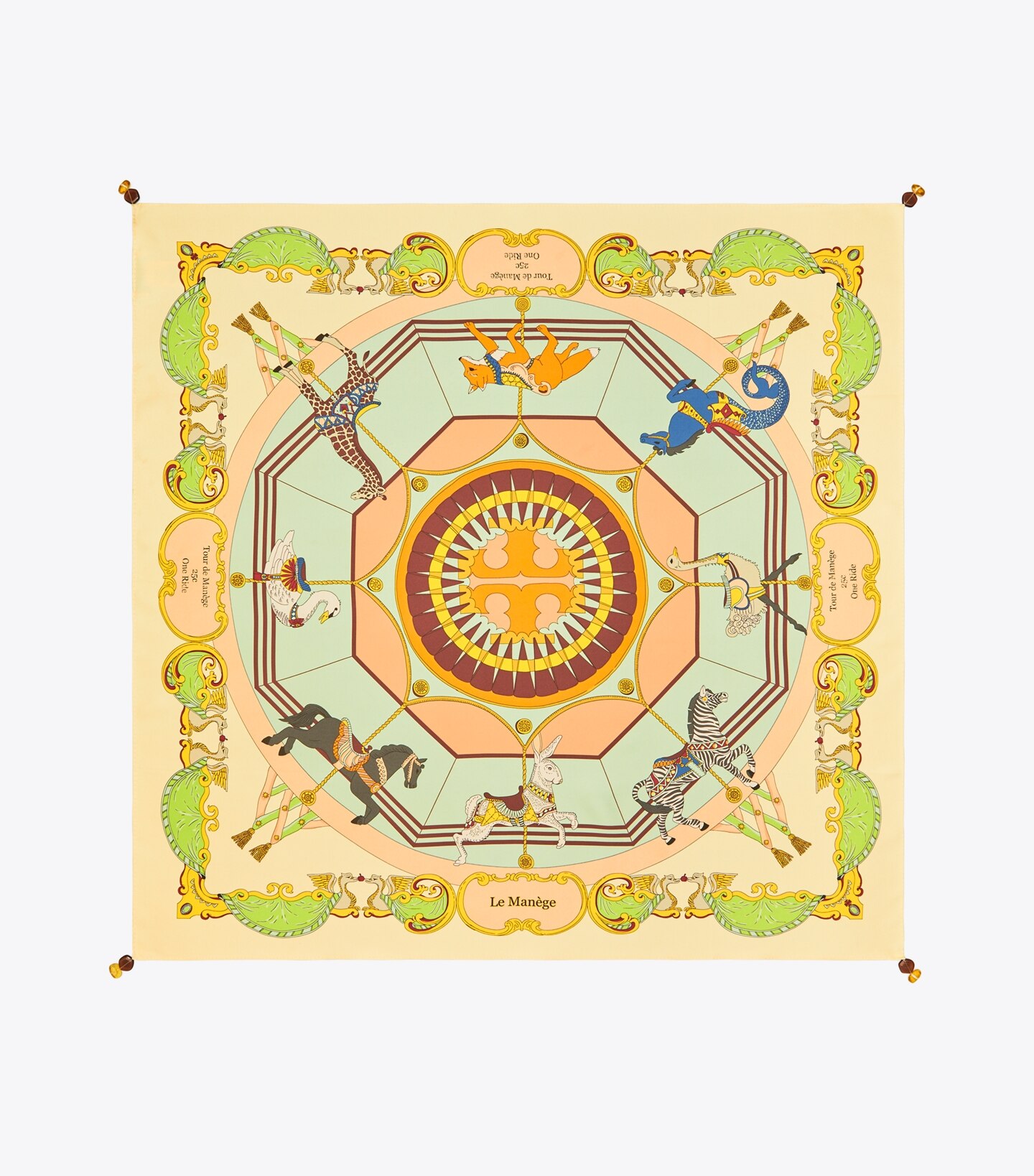 Carousel Double-Sided Silk Square Scarf