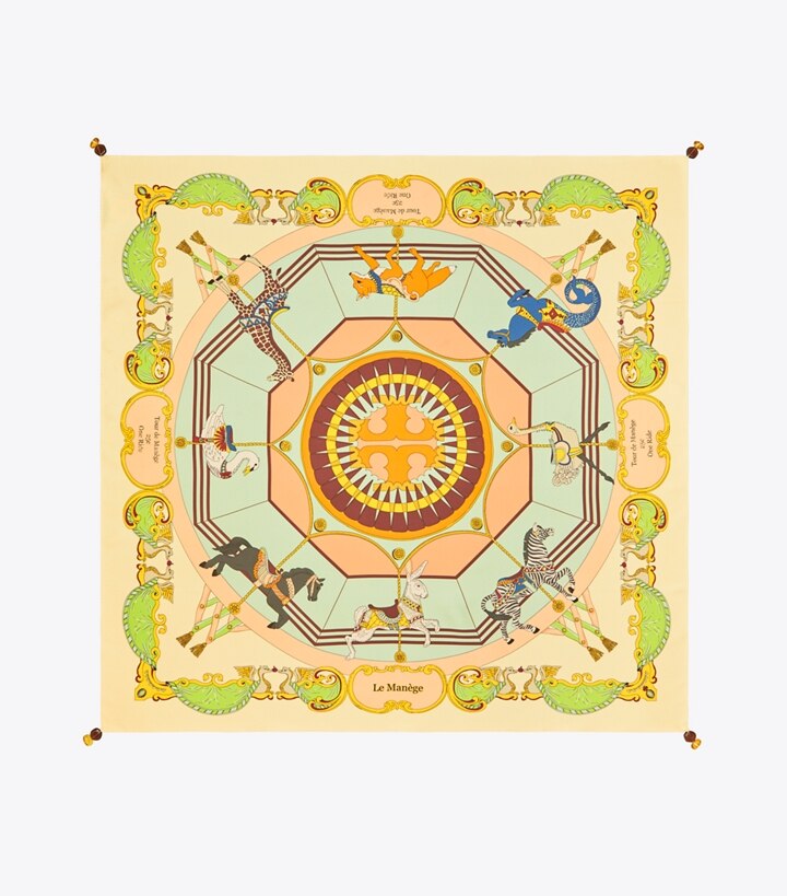 Carousel Double-Sided Silk Square Scarf: Women's Designer Scarves | Tory  Burch