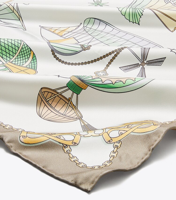Tory Burch designer écharpes Carré de soie Hot Air Balloon in Hot Air Balloon Silk Square ivory informations