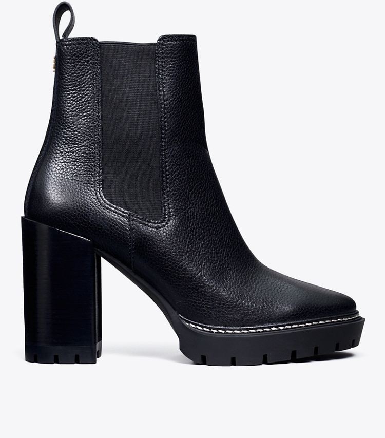 Tory Burch designer ankle boots Carson Lug Sole Ankle Boot in PERFECT BLACK / PERFECT BLACK side