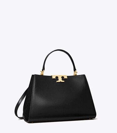 Tory Burch designer sac à main Cartable Eleanor dans Black angle