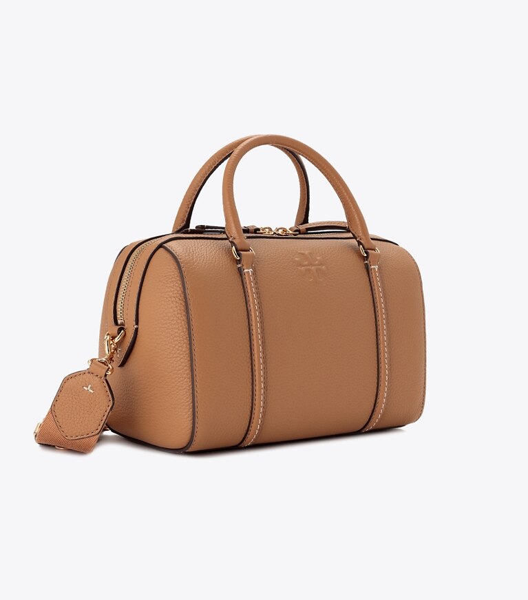 Tory Burch designer sac à main Cartable en cuir dans Tiramisu angle