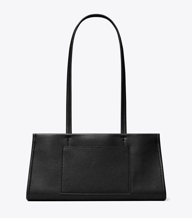 Tory Burch designer sac à main Cartable horizontal en cuir dans BLACK retour