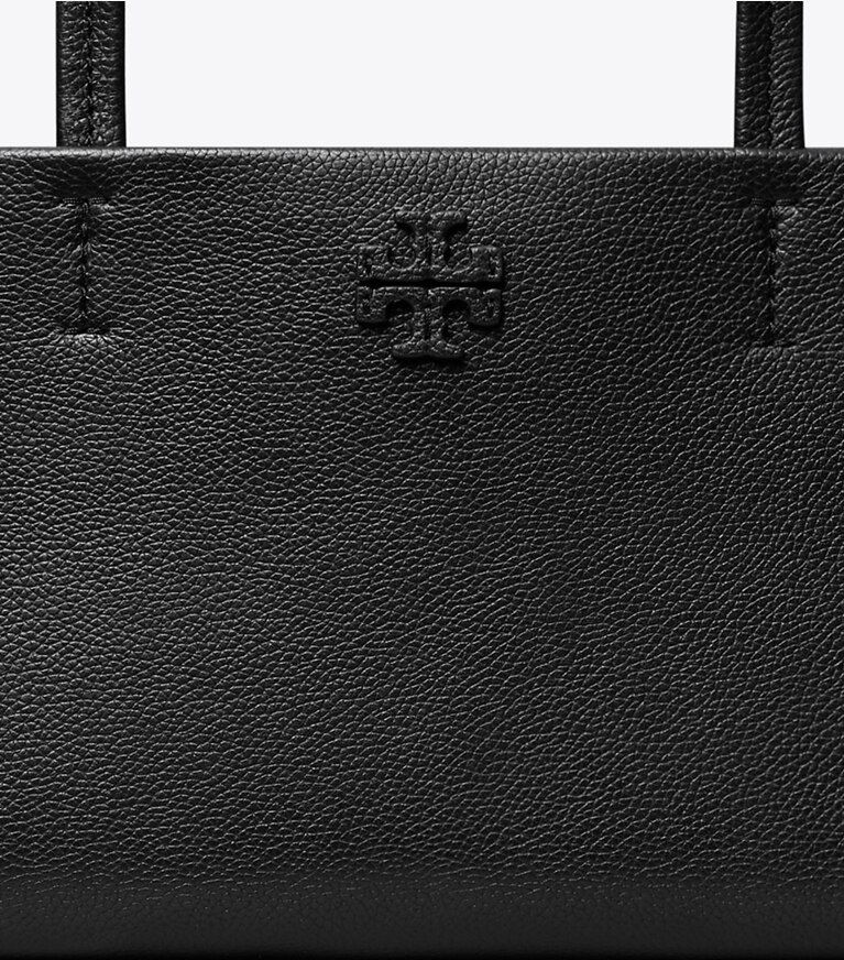 Tory Burch designer sac à main Cartable horizontal en cuir dans BLACK détails
