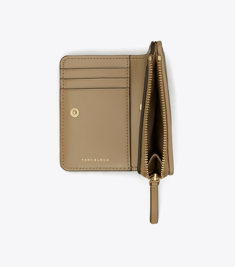 Tory Burch diseñador carteras Cartera acolchada Kira Diamond de dos pliegues en Taupe Oak adicional