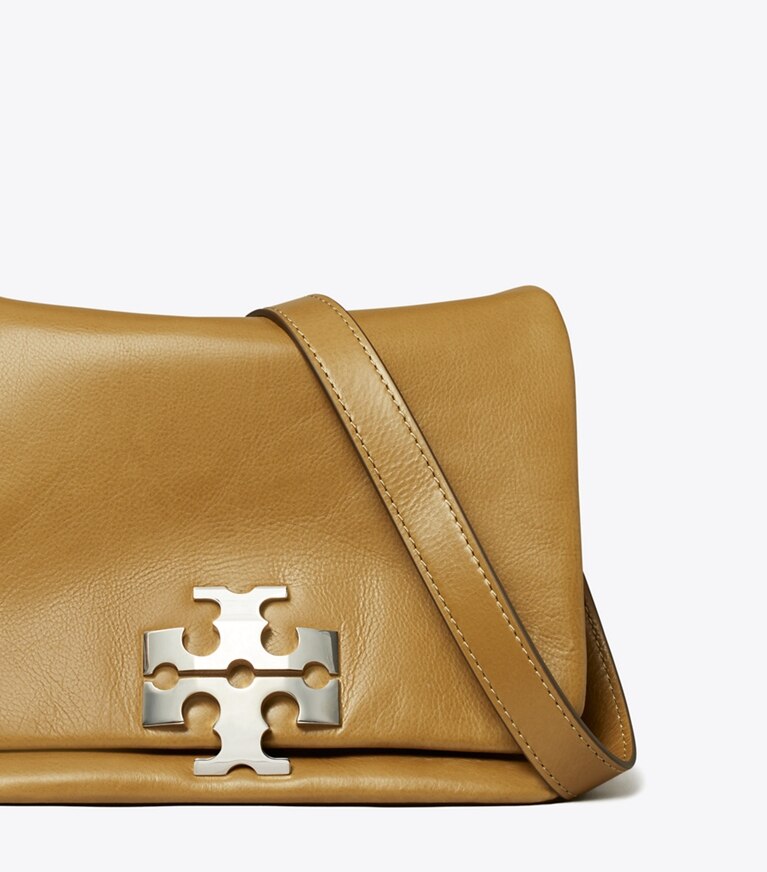 Tory Burch diseñador bolsos de hombro Cartera de hombro Charlie Runway en WREN BROWN detalle