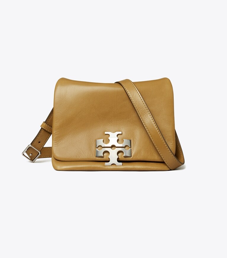 Tory Burch diseñador bolsos de hombro Cartera de hombro Charlie Runway en WREN BROWN frente