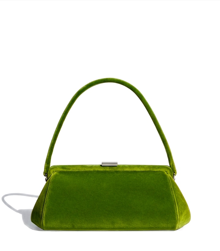 Cartera de mano con marco de terciopelo