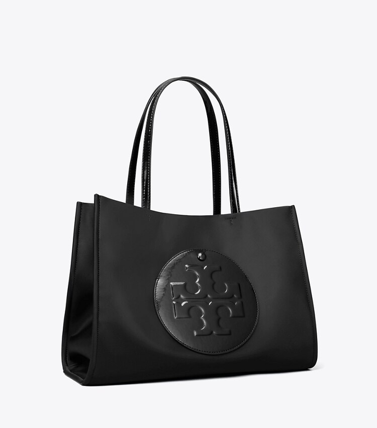 Tory Burch diseñador bolsos tote Cartera de mano pequeña Ella de charol en Black ángulo