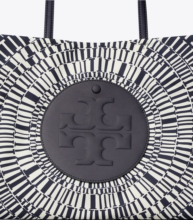 Tory Burch diseñador bolsos tote Cartera de mano pequeña Ella estampada en Navy Circle detalle