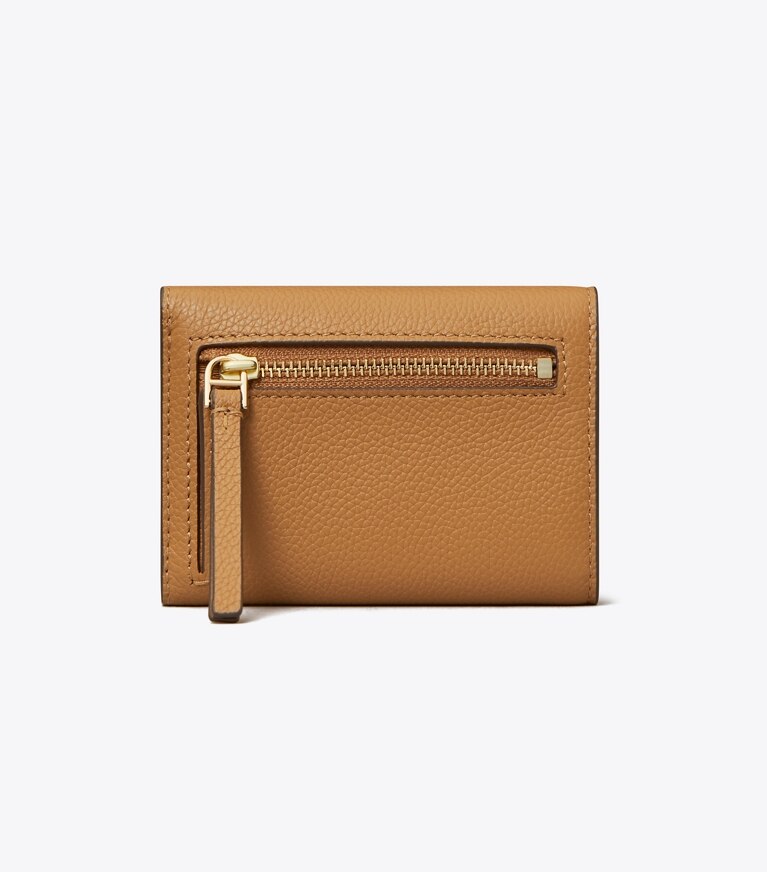 Tory Burch diseñador carteras Cartera pequeña Robinson granulada en Tiramisu parte trasera