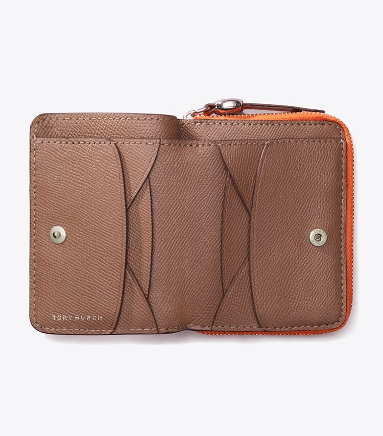 Tory Burch diseñador carteras Cartera plegable Romy en Orange desde arriba
