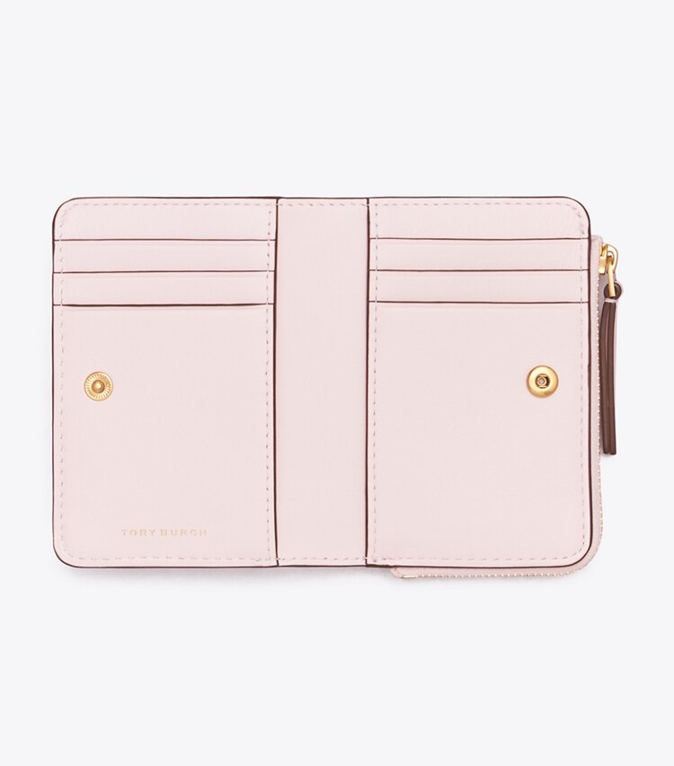 Tory Burch diseñador carteras Cartera plegada acolchada con forma de rombos Kira en Rose Salt vista superior