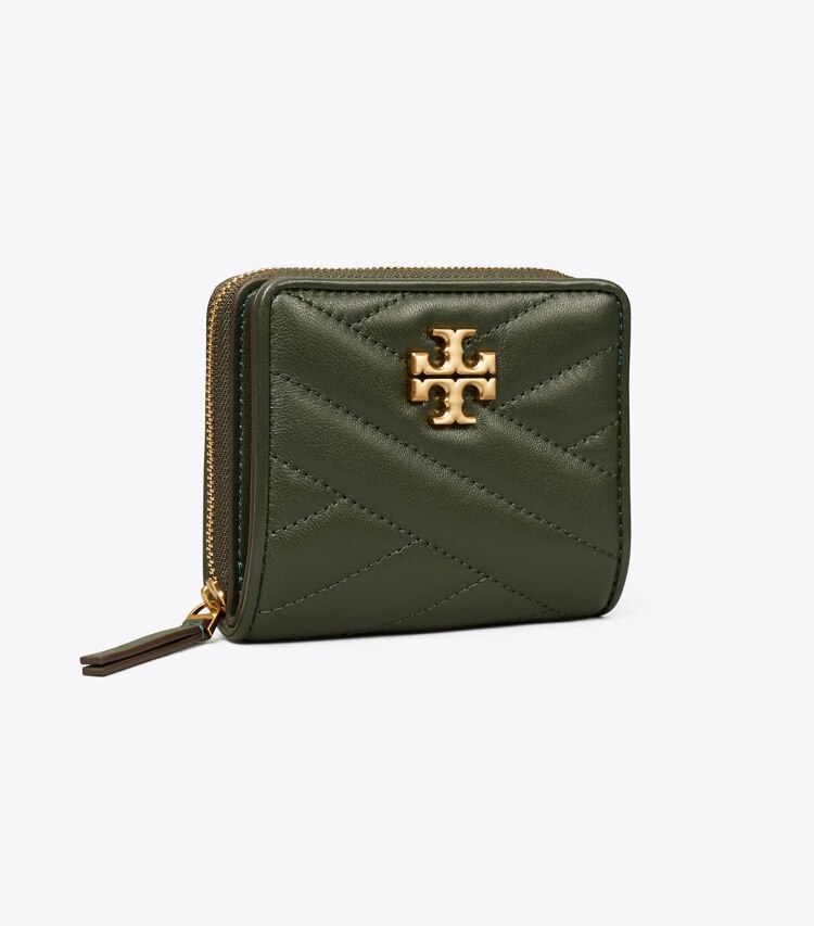 Tory Burch diseñador carteras Cartera plegada Kira Chevron en SYCAMORE / Rolled Gold ángulo