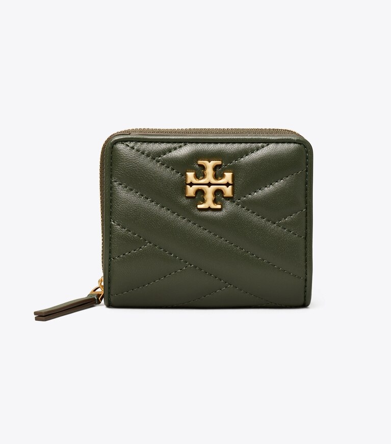 Tory Burch diseñador carteras Cartera plegada Kira Chevron en SYCAMORE / Rolled Gold frente