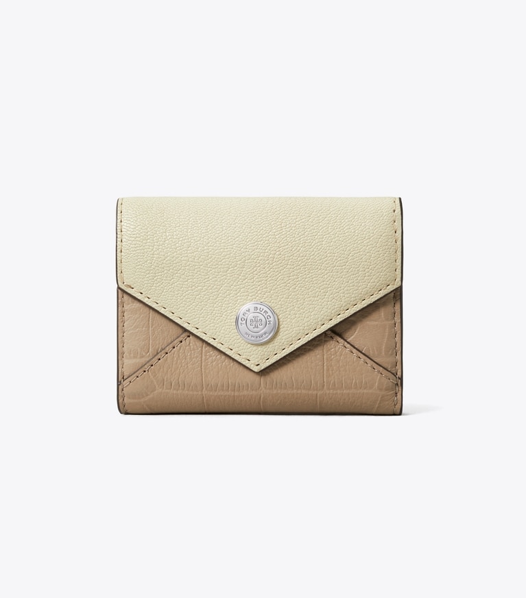 Tory Burch diseñador carteras Cartera sobre pequeña con bloques de color en Soft Custard Multi frente