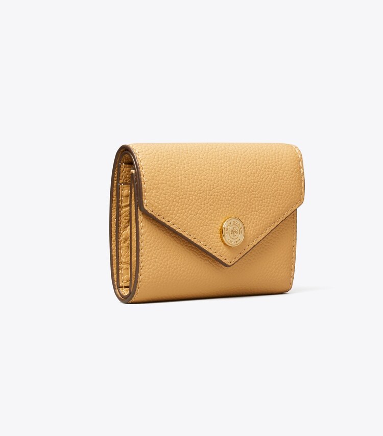 Tory Burch diseñador carteras Cartera sobre pequeña con textura graneada en Biscotti ángulo