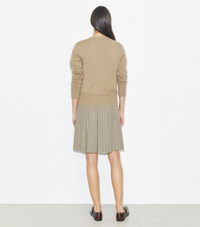 Tory Burch designer セーター バーディ カシミア カーディガン in Deep Toffee front