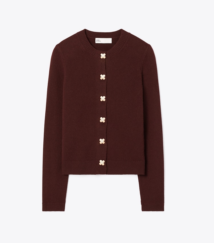 Tory Burch designer セーター カシミア カーディガン in Merlot front
