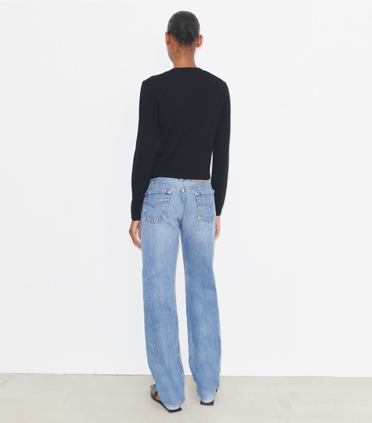 Tory Burch designer sweaters Cashmere Cardigan in Black front