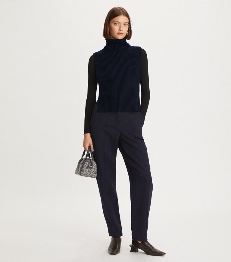 Tory Burch designer jackets Cashmere Dickie in Navy front