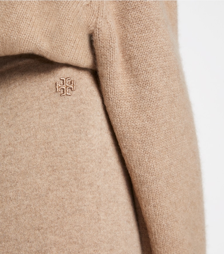 Tory Sport designer bottoms Cashmere Jogger in Natural Heather front