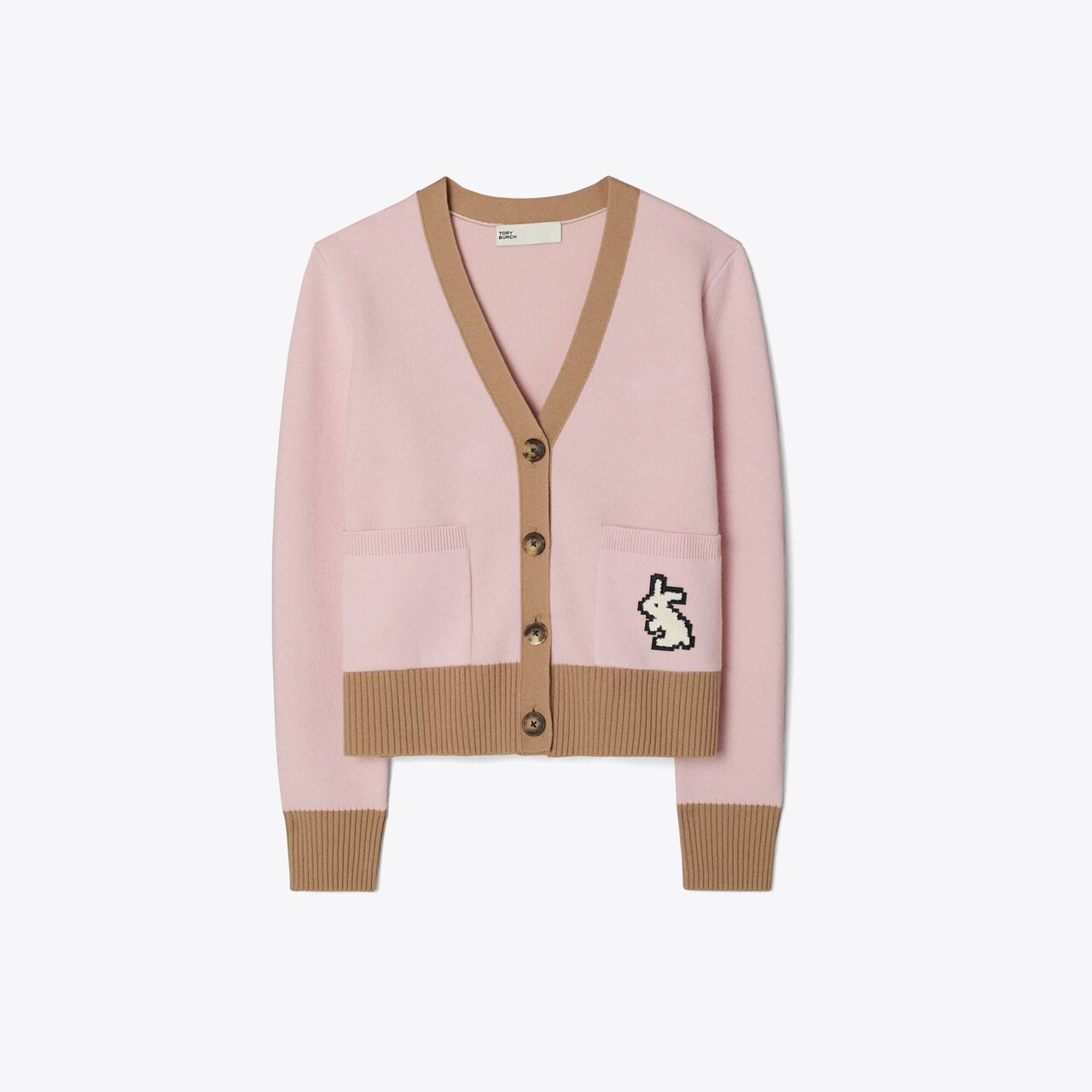 Tory burch 2025 pink cardigan