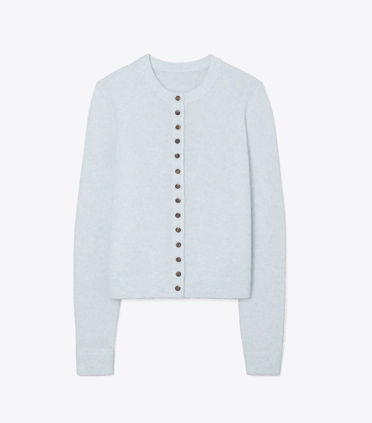 Tory Burch designer sweaters Cashmere Silk Cardigan in Soft Dewdrop front