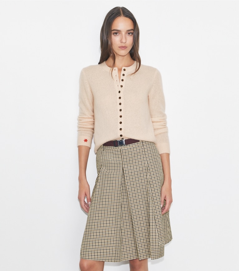 Tory Burch designer sweaters Cashmere Silk Cardigan in Archroma 108-210 front