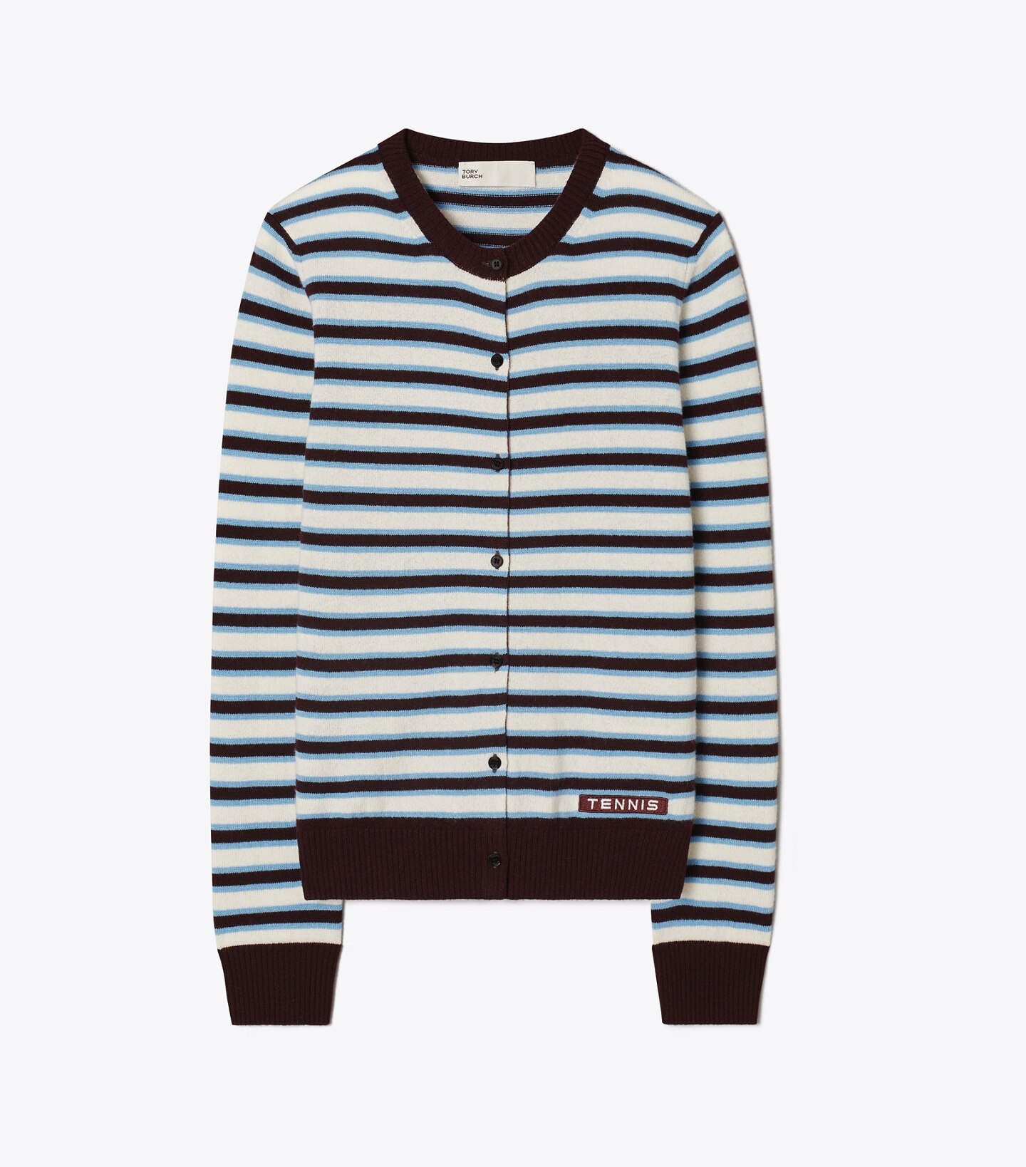 Cashmere Striped Tennis Cardigan