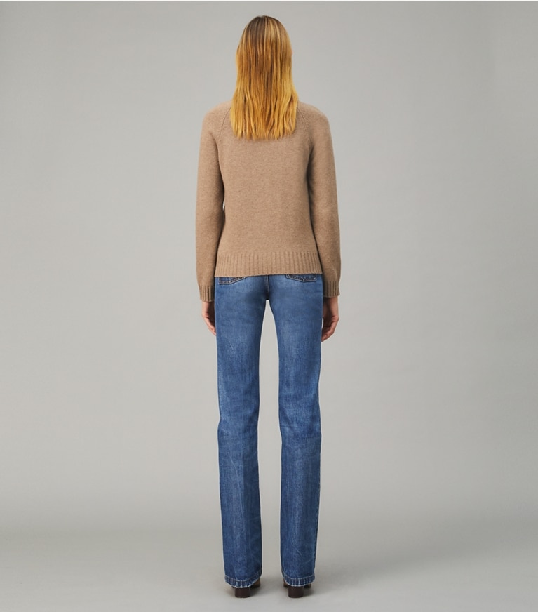 Tory Burch designer sweaters Cashmere Turtleneck in Rich Taupe front