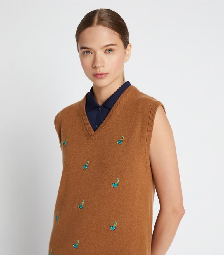 Cashmere V-Neck Sweater Vest: Women's Designer Sweaters
