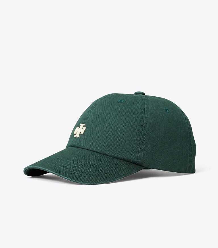 Tory Burch designer chapeaux Casquette à logo in Conifer angle