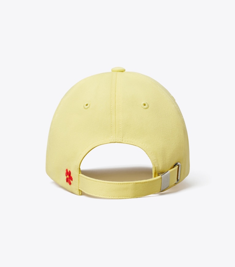 Tory Burch designer chapeaux Casquette de baseball avec écusson à logo dans Yellow Sky retour