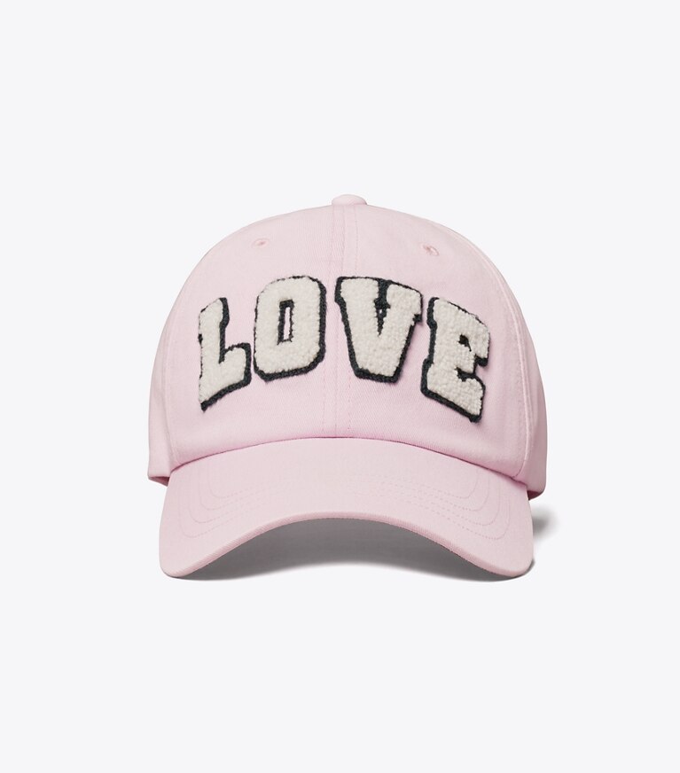 Tory Sport designer chapeaux Casquette Love in Cotton Pink front