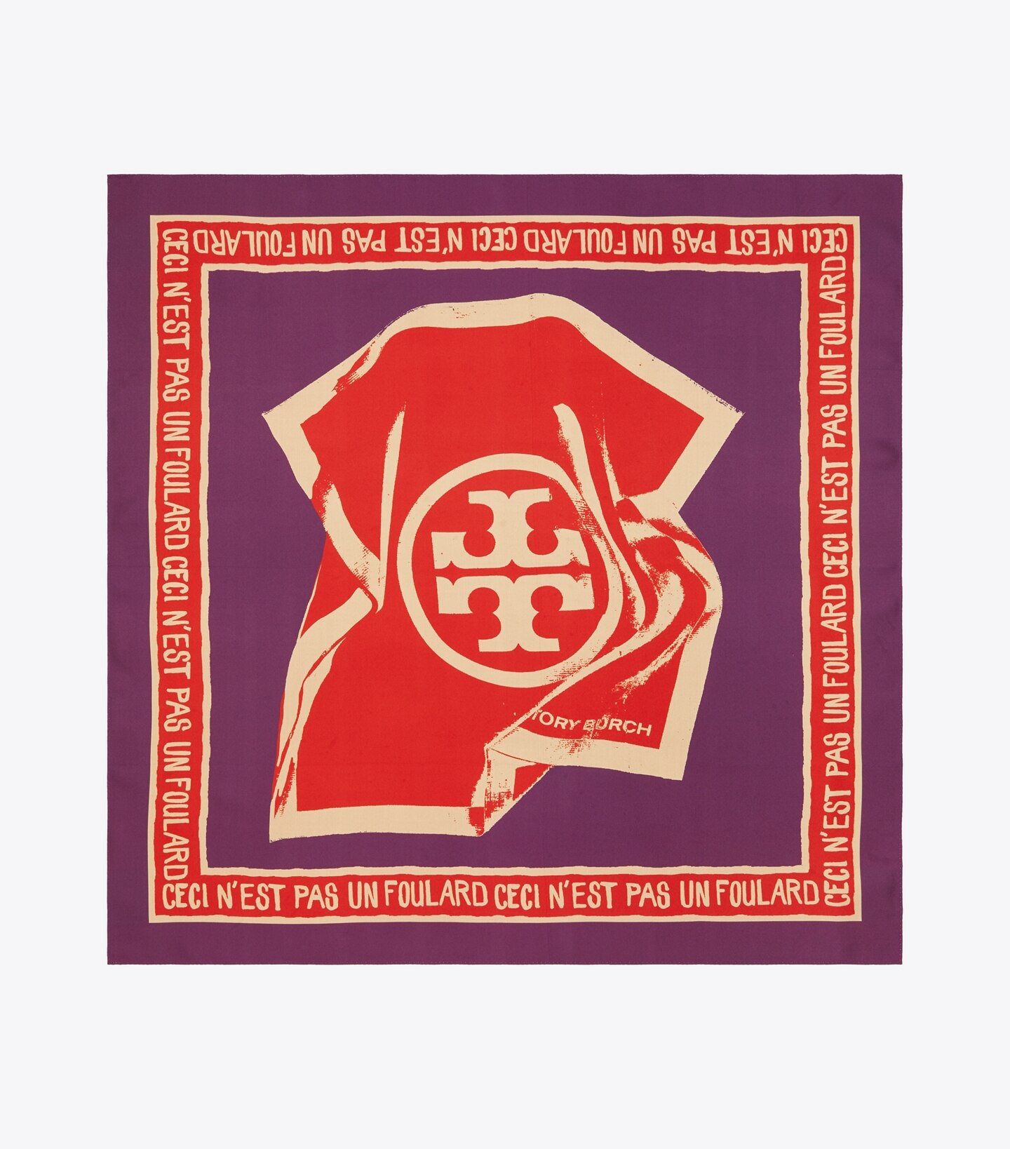 Ceci N'est Pas Un Foulard Double-Sided Silk Square Scarf 