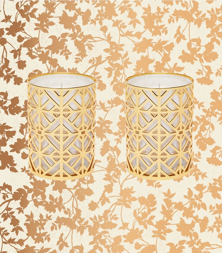 Tory Burch designer candles Cedarwood Candle in Multi packable reversible