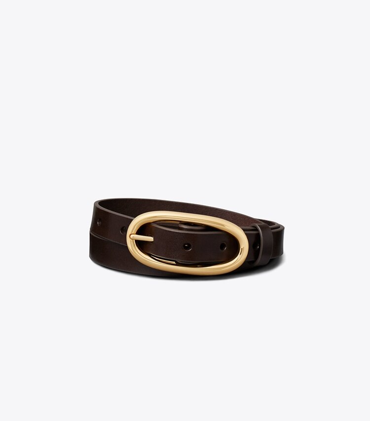 Tory Burch designer ceintures Ceinture à large boucle effet piercing 2,54 cm in Amarena front