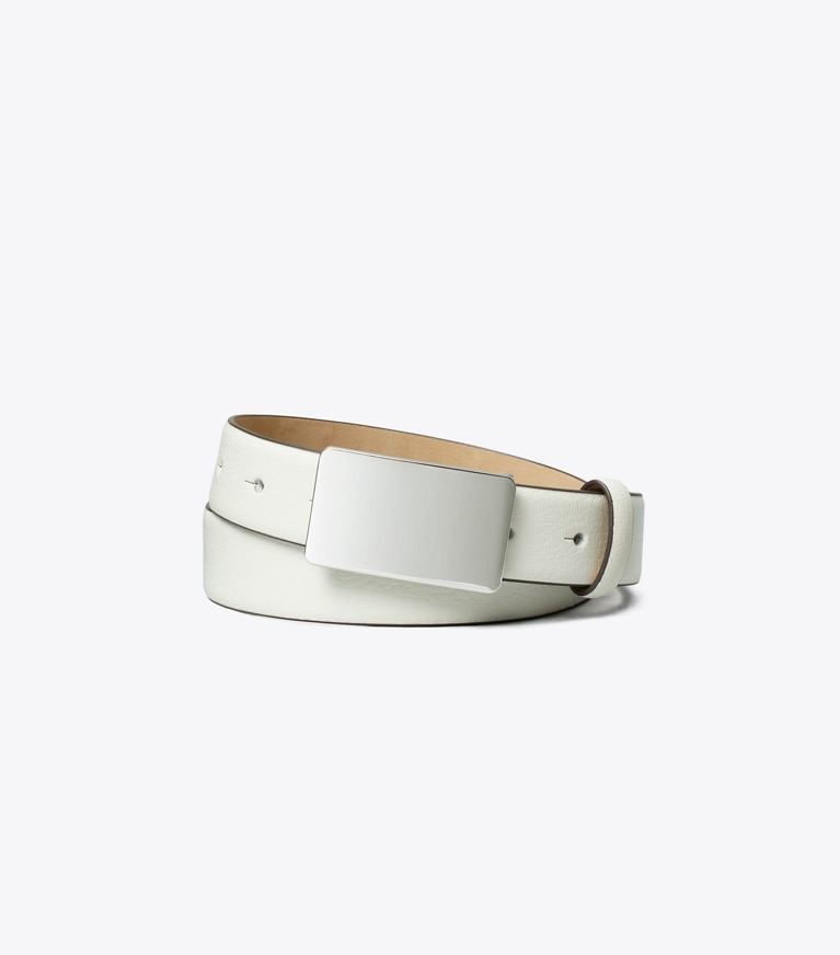 Tory Burch designer ceintures Ceinture à plaque dans Blanc de face